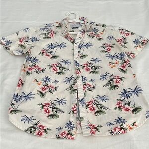 Tropical Print Men's Button up Cotton Shirt